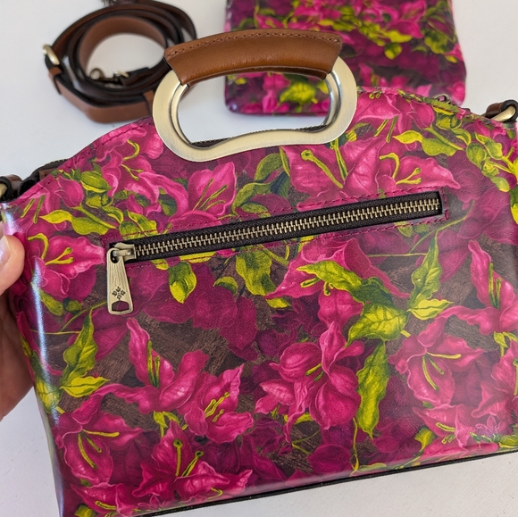 Floral Pink and Brown Women's Bag Set - Picture 4 of 8